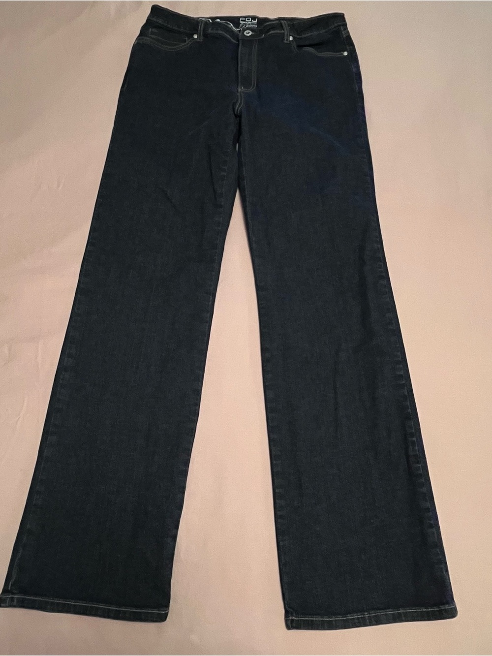 FDJ Woman’s Olivia Bootcut Jeans with Rhinestone Bling - Dark Blue